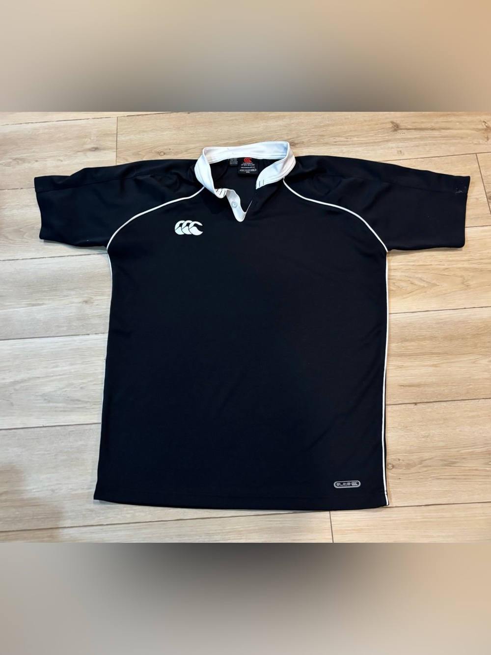 Canterbury polo, 2XL black white rugby XXL Elite